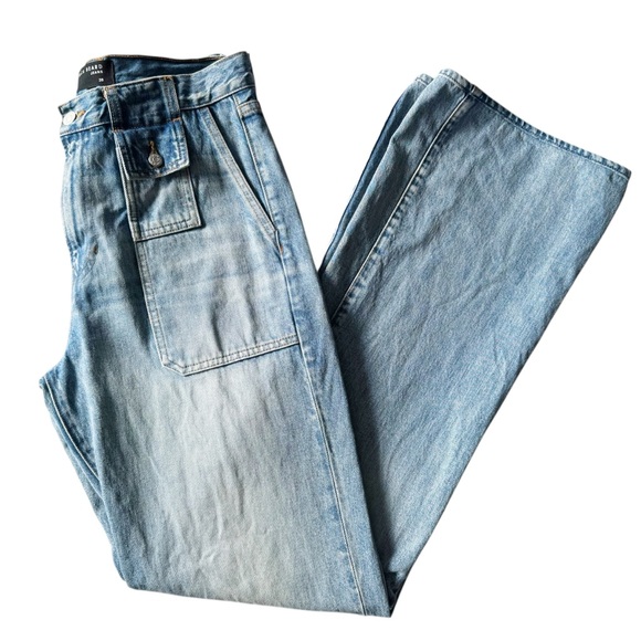 Veronica Beard Crosbie Wide Leg High Rise Jeans in Cape | 28 - Picture 4 of 12